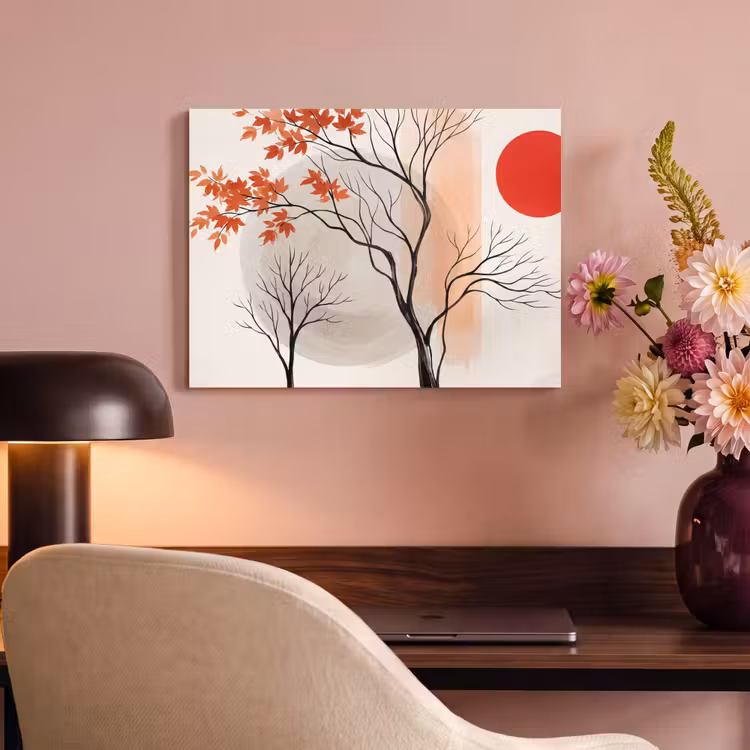 Acoustic Panel - Tree - Red - Abstract - Boom - Rood - Abstract PET vilt klein