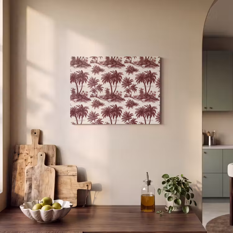 Tropisch - Geometrisch - Bordeauxrood PET vilt klein 837 -sfeer2