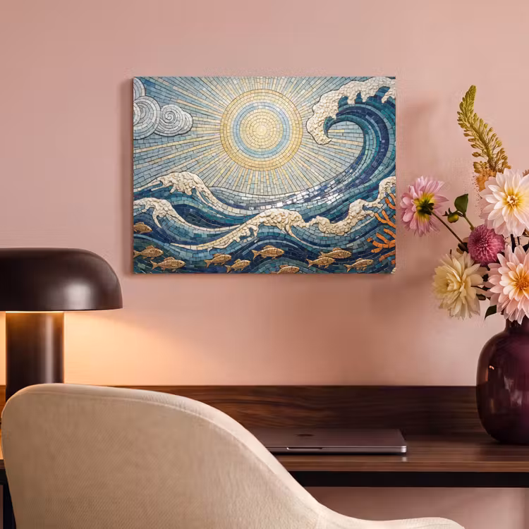 Onderwater - Koraal - Vis - Natuur - Kunst PET vilt klein -sfeer3