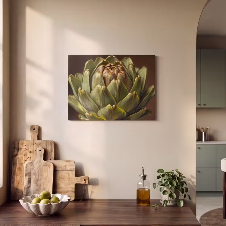 Acoustic Panel - Vegetable - Artichoke - Green - Groente - Artisjok - Groen PET vilt klein