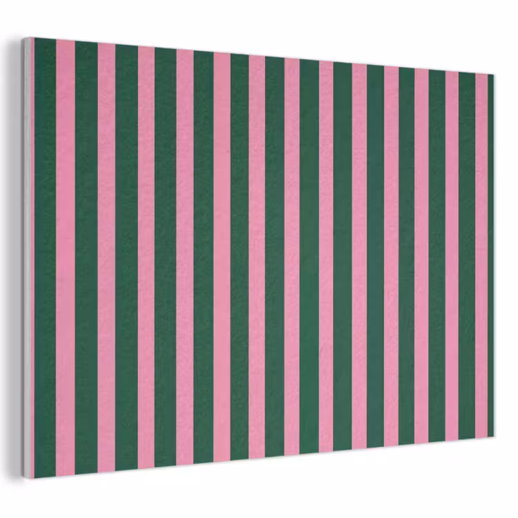 Verticale strepen - Groen - Roze PET vilt klein 837 -3d