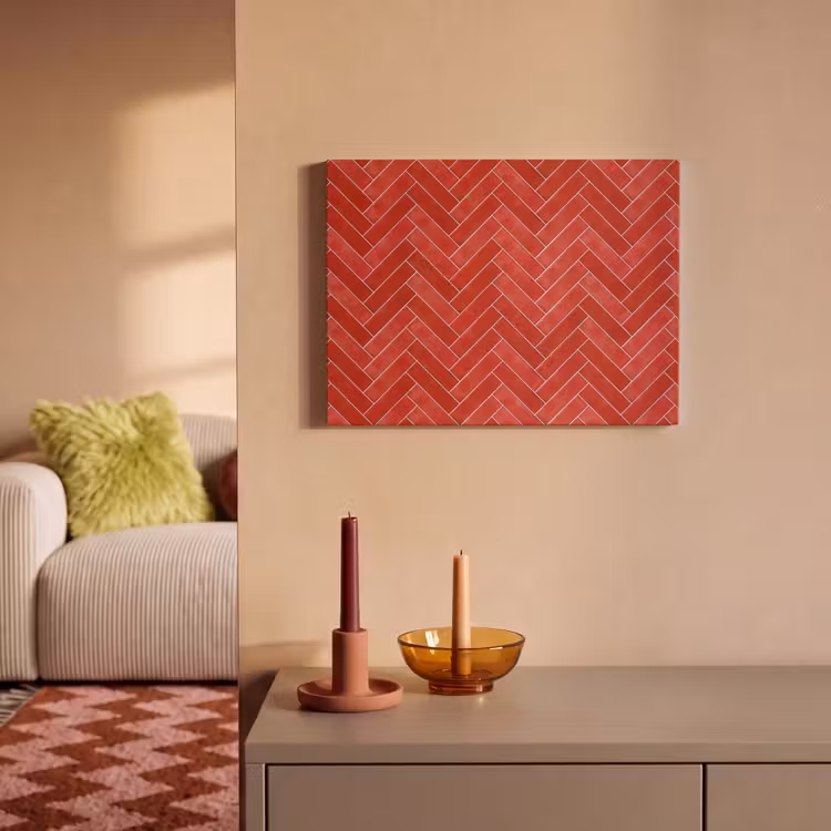 Visgraat - Tegel - Rood PET vilt klein 837 -sfeer1