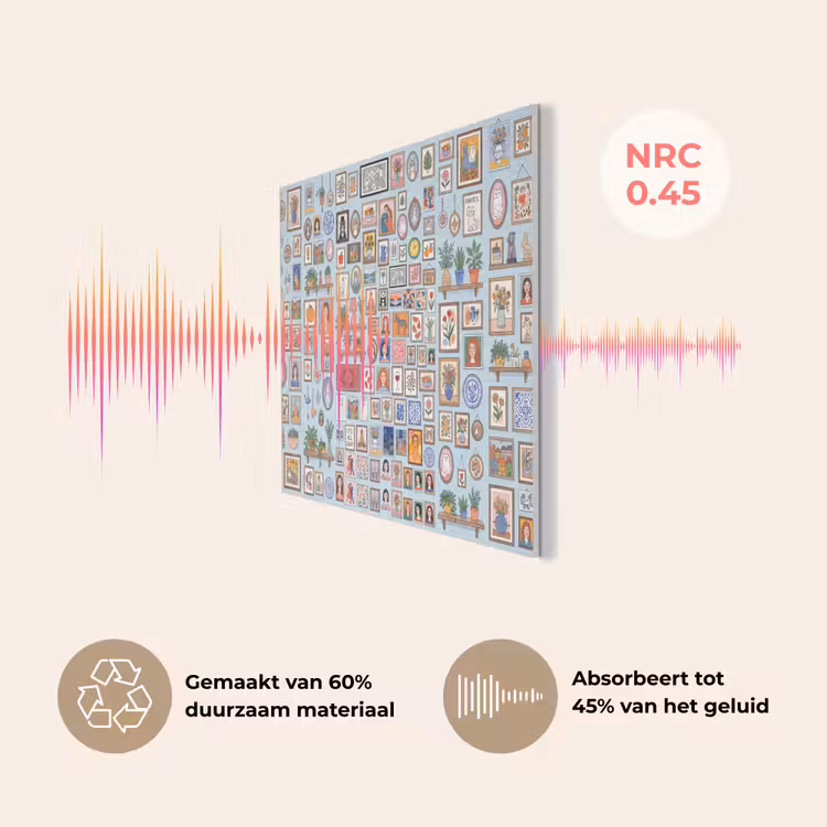 Wanddecoratie - Collectie - Huis - Illustratief - Kleurrijk PET vilt klein -USP_NL