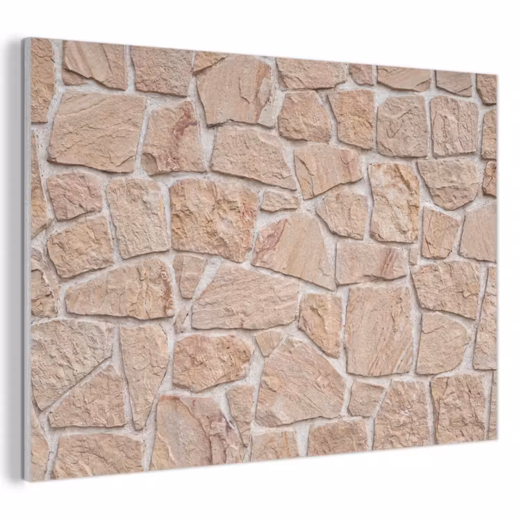 Muur - Steen - Patroon - Rustiek - Beige PET vilt klein -3d