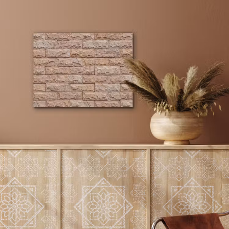 Muur - Steen - Ruw - Textuur - Beige PET vilt klein -sfeer4