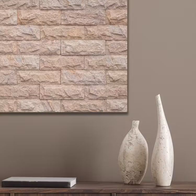 Muur - Steen - Ruw - Textuur - Beige PET vilt klein -sfeer6_closeup