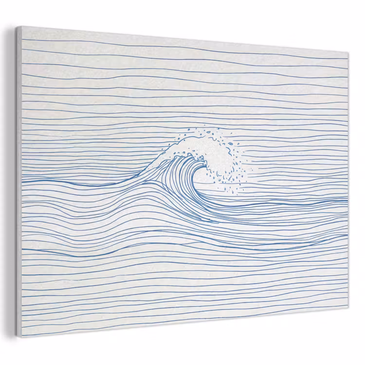 Golf - Brekende - Natuur - Minimalistisch - Blauw PET vilt klein -3d