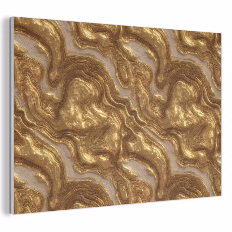Golven - Organisch - Goud - Crème PET vilt klein 837 -3d