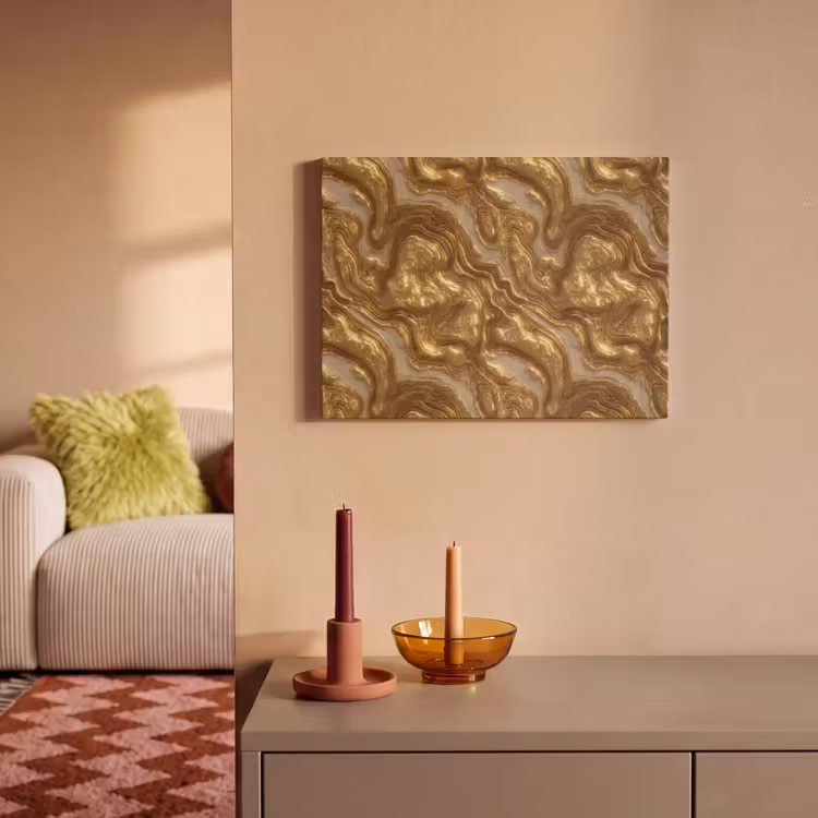 Golven - Organisch - Goud - Crème PET vilt klein 837 -sfeer1