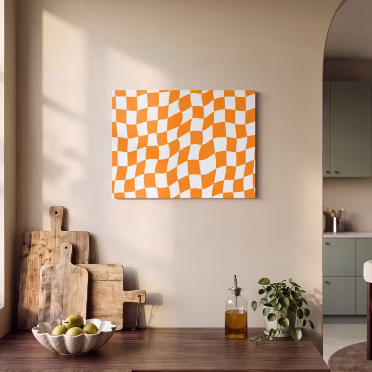 Golvend - Patroon - Oranje PET vilt klein 837 -sfeer2