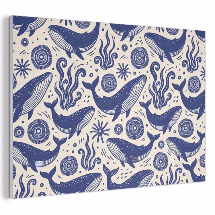 Walvis - Onderwater - Dieren - Abstract - Blauw PET vilt klein -3d
