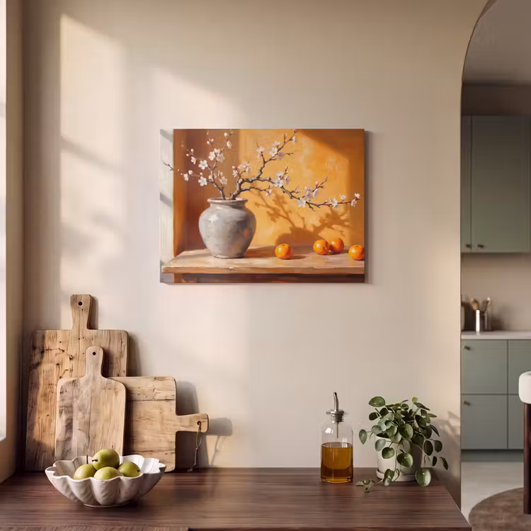 Acoustic Panel - White Flowers - Still Life - Witte bloemen - Stilleven PET vilt klein