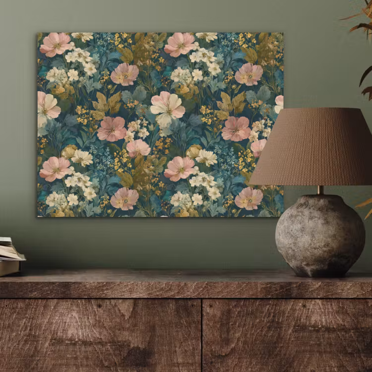 Wilde bloemen - Botanisch - Patroon - Roze - Romantisch PET vilt klein 837 -sfeer2