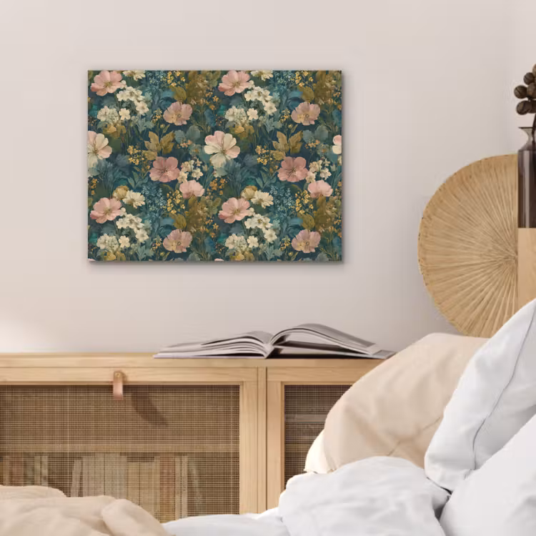 Wilde bloemen - Botanisch - Patroon - Roze - Romantisch PET vilt klein 837 -sfeer3