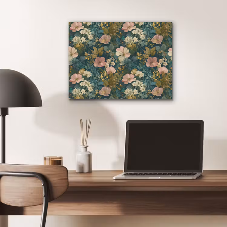 Wilde bloemen - Botanisch - Patroon - Roze - Romantisch PET vilt klein 837 -sfeer5