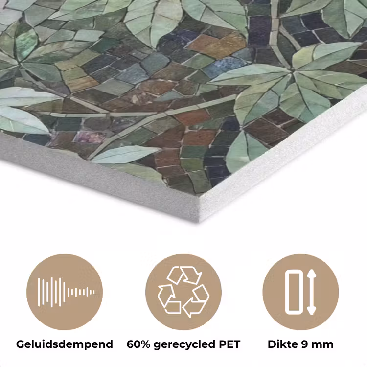 Vrouw - Klassiek - Mozaiëk - Natuur - Groen PET vilt klein -closeup_NL