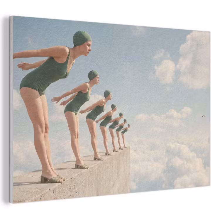 Acoustic Panel - Women - Diving Pose - Clouds - Vrouwen - Duikhouding - Wolken PET vilt klein