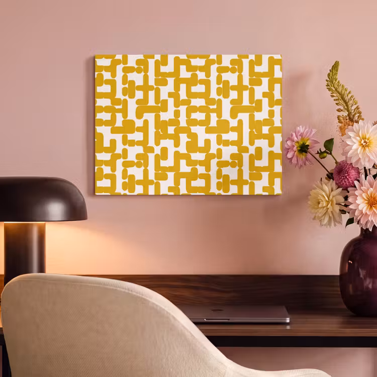 Geel - Beige - Patroon PET vilt klein 837 -sfeer3