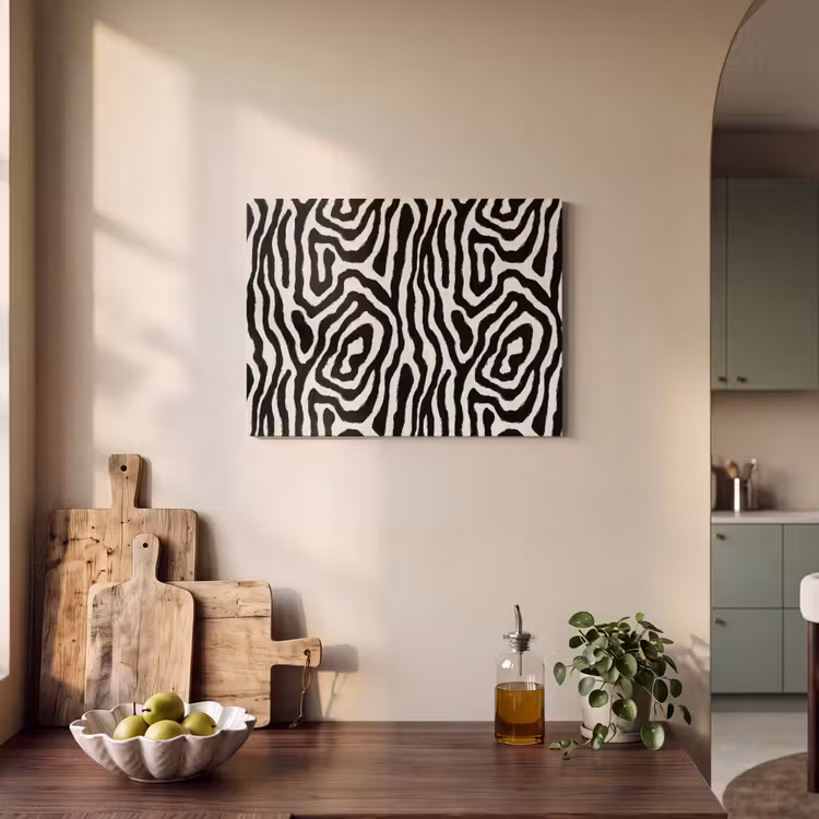 Zebra - Zwart - Abstract PET vilt klein 837 -sfeer2