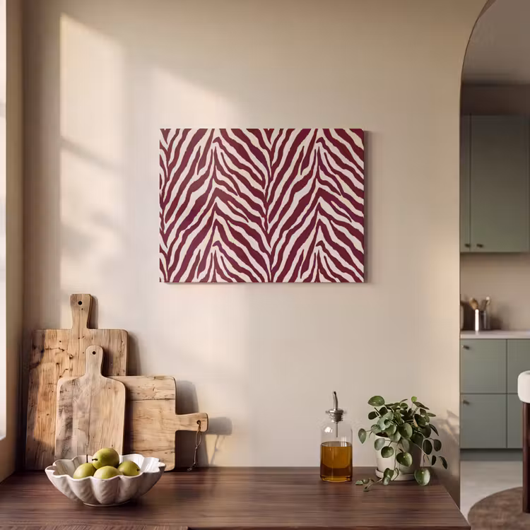 Zebra - Motief - Bordeaux - Rood PET vilt klein 837 -sfeer2