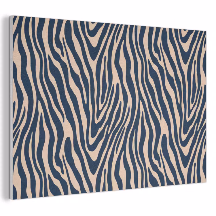 Zebra - Patroon - Blauw - Beige PET vilt klein 837 -3d
