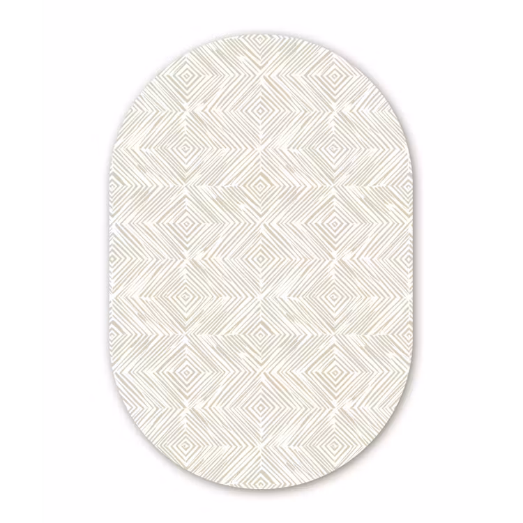Abstract - Ruiten - Beige Wandcirkel Ovaal Aluminium middel 839 -3d
