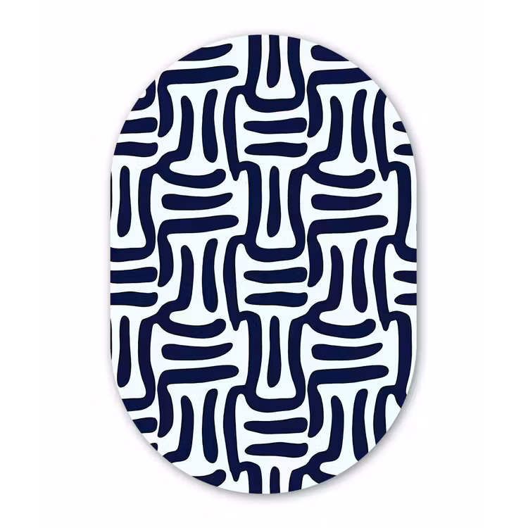 Abstract - Modern - Blauw Wandcirkel Ovaal Aluminium middel 839 -3d
