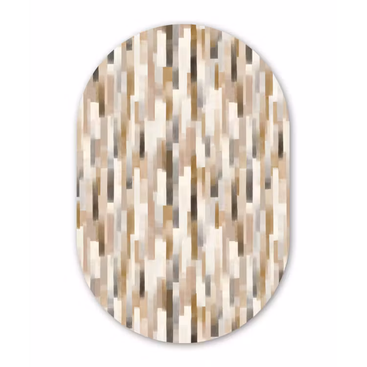 Abstract - Patroon - Kwaststreken Wandcirkel Ovaal Aluminium middel 839 -3d