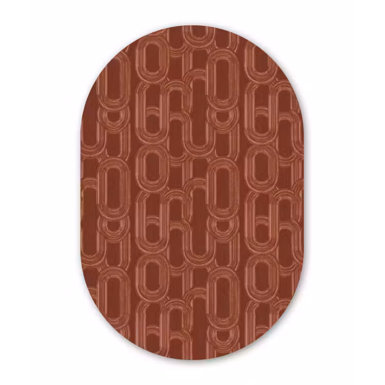 Abstract - Textuur - Bruin Wandcirkel Ovaal Aluminium middel 839 -3d