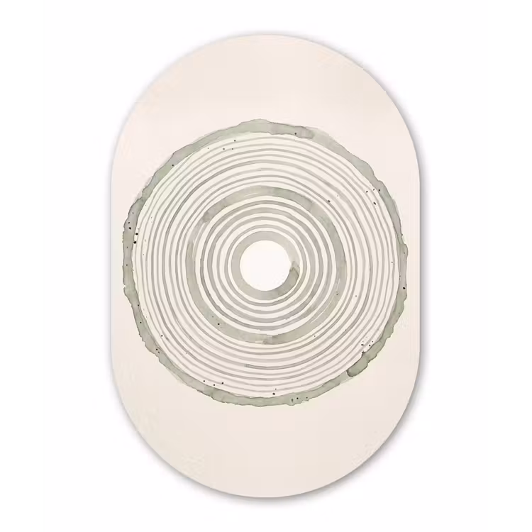 Abstractie - Cirkels - Waterverf - Groen - Modern Wandcirkel Ovaal Aluminium middel -3d