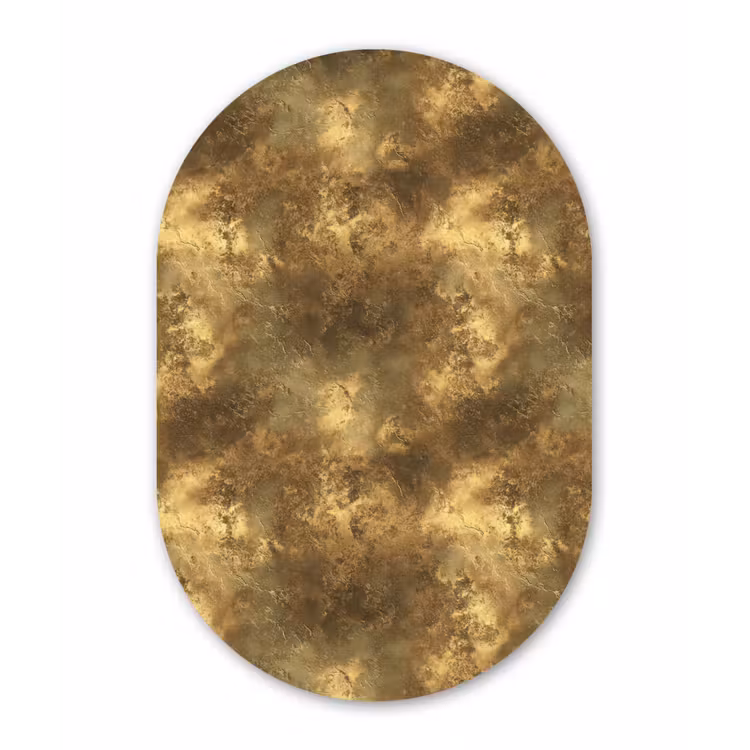 Antiek - Metaallook - Goud Wandcirkel Ovaal Aluminium middel 839 -3d