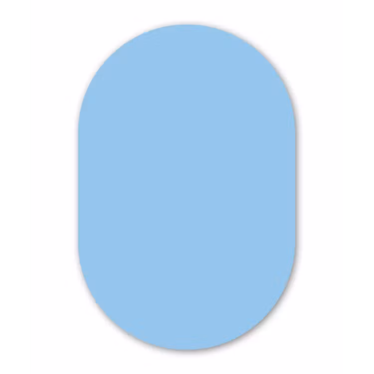 Baby - Blue - Blauw Wandcirkel Ovaal Aluminium middel 839 -3d