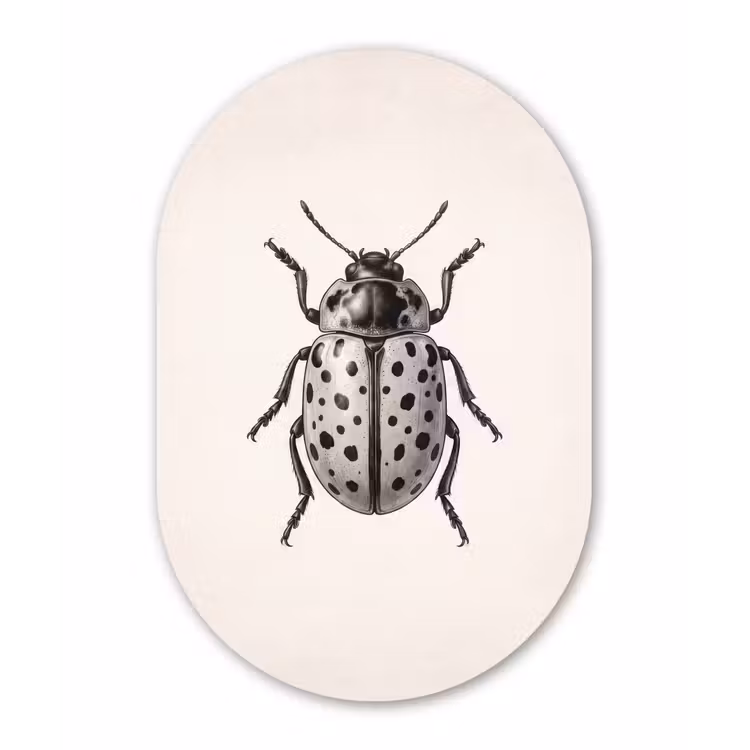 Kever - Insect - Vintage Wandcirkel Ovaal Aluminium middel -3d
