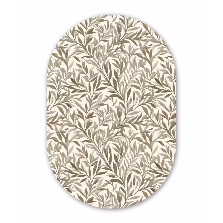 Takken - Botanisch - Taupe Wandcirkel Ovaal Aluminium middel 839 -3d