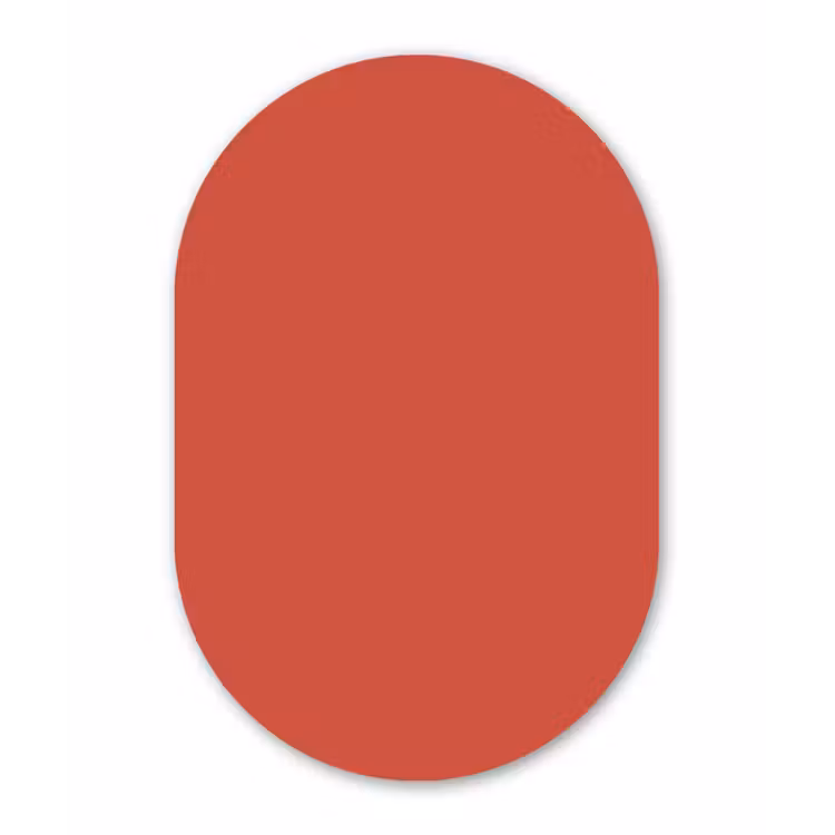 Brick - Red - Rood Wandcirkel Ovaal Aluminium middel 839 -3d