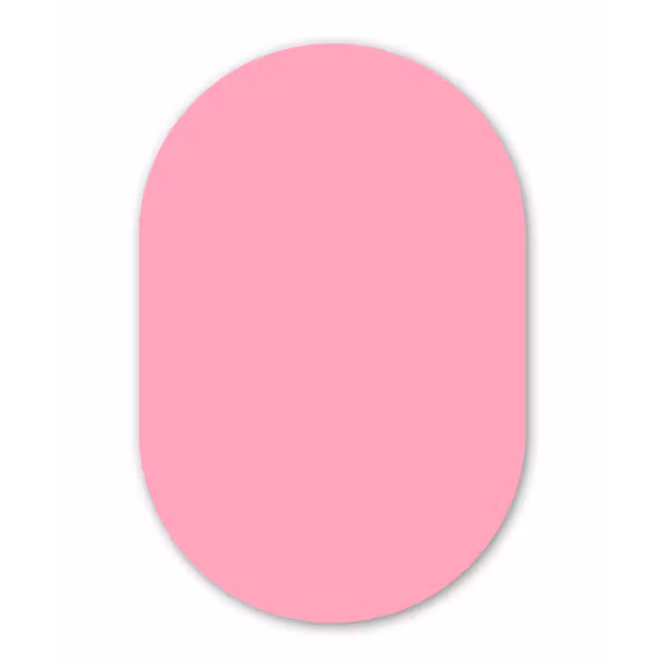 Bubblegum - Pink - Roze Wandcirkel Ovaal Aluminium middel 839 -3d