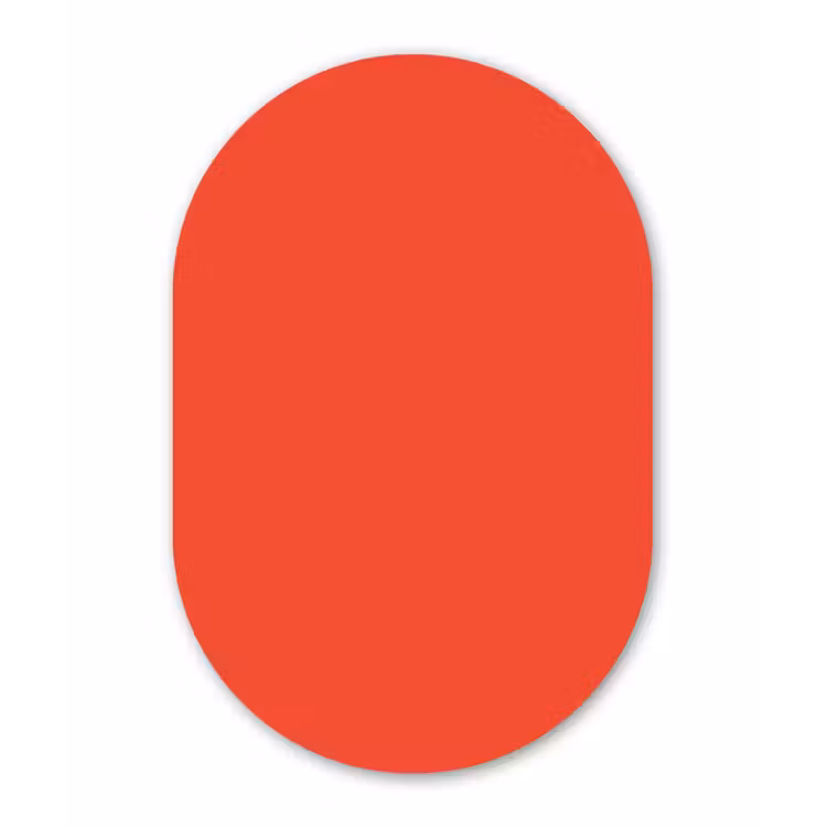 Burnt - Coral - Oranje Wandcirkel Ovaal Aluminium middel 839 -3d