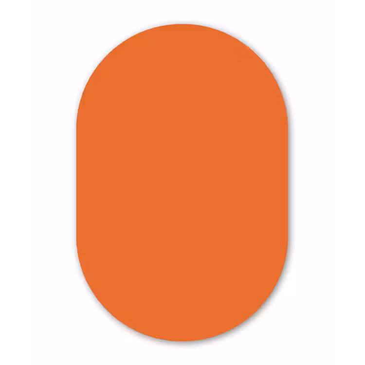 Burnt - Sienna - Oranje Wandcirkel Ovaal Aluminium middel 839 -3d