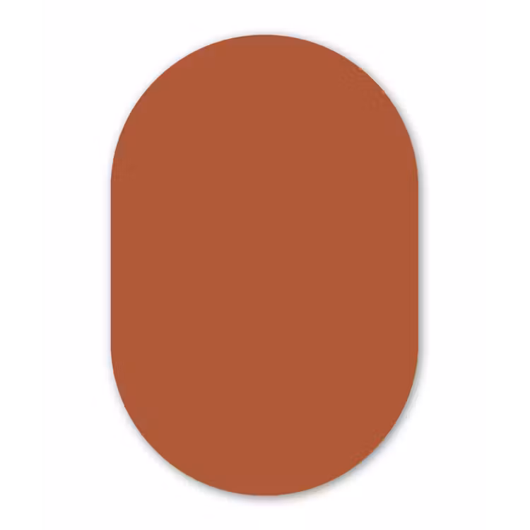 Burnt - Sienna - Oranje Wandcirkel Ovaal Aluminium middel 839 -3d