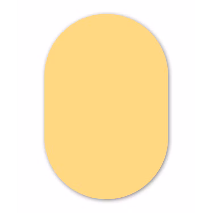 Butter - Geel - Yellow Wandcirkel Ovaal Aluminium middel 839 -3d