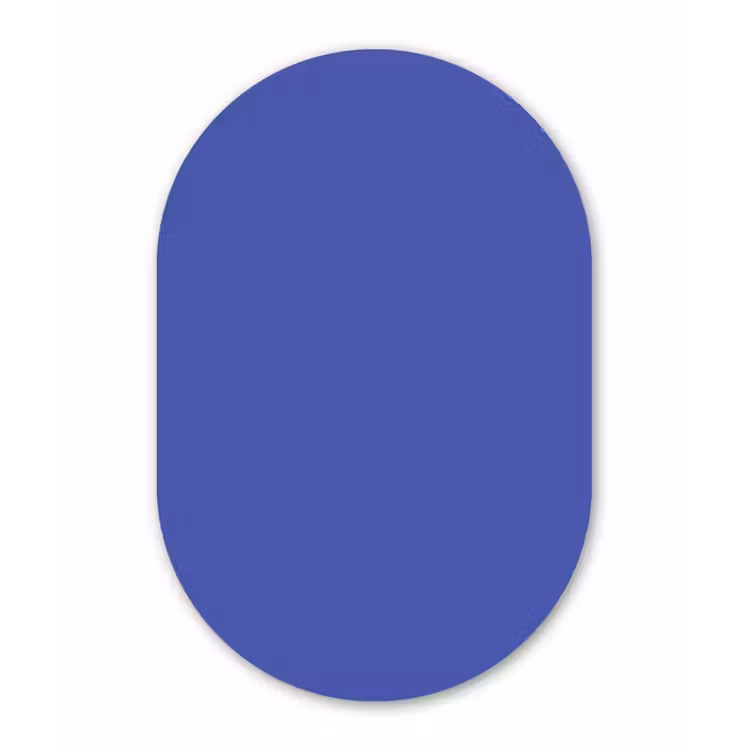 Chinese - Blue - Blauw Wandcirkel Ovaal Aluminium middel 839 -3d