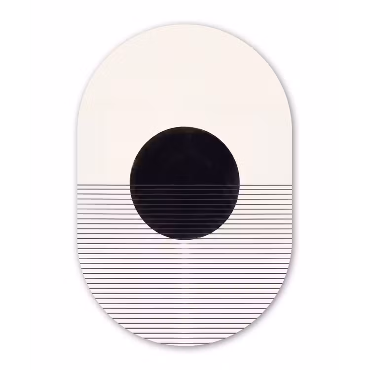 aluminium oval wall art - Circle - Lines - Abstract - Cirkel - Lijnen - Abstract Wandcirkel Ovaal Aluminium middel
