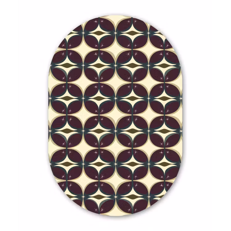 Cirkel - Retro - Kleurrijk Wandcirkel Ovaal Aluminium middel 839 -3d