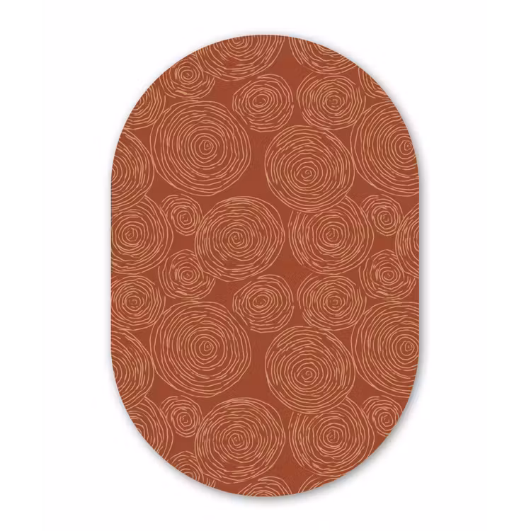 Cirkels - Abstract - Artistiek - Terracotta Wandcirkel Ovaal Aluminium middel 839 -3d