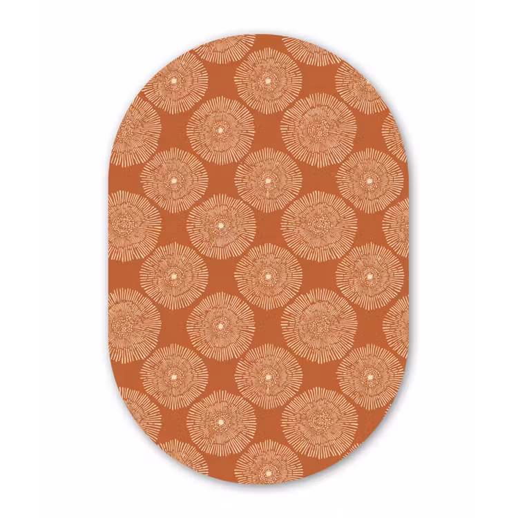 Cirkels - Grafisch - Patroon - Terracotta Wandcirkel Ovaal Aluminium middel 839 -3d