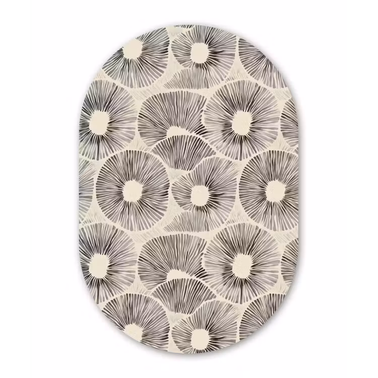 Cirkels - Patroon - Zwart Wandcirkel Ovaal Aluminium middel 839 -3d