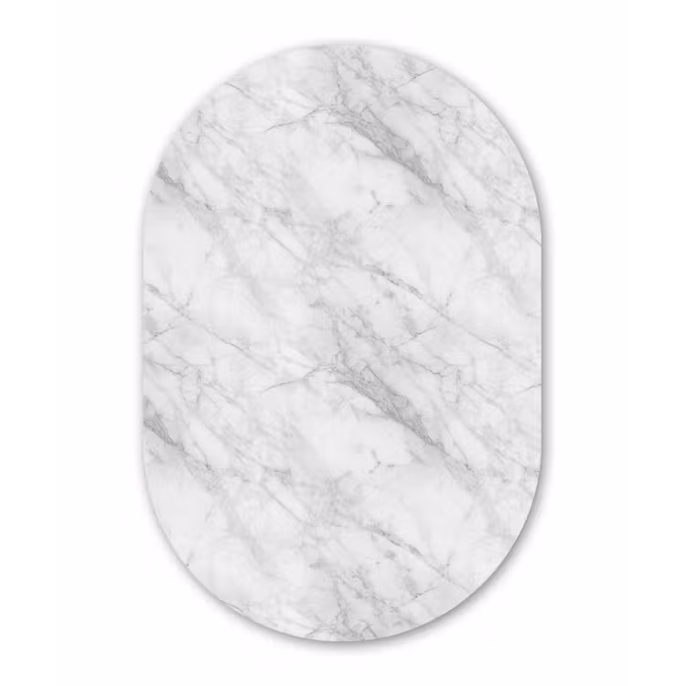 Klassiek - Marmer - Grijs Wandcirkel Ovaal Aluminium middel 839 -3d