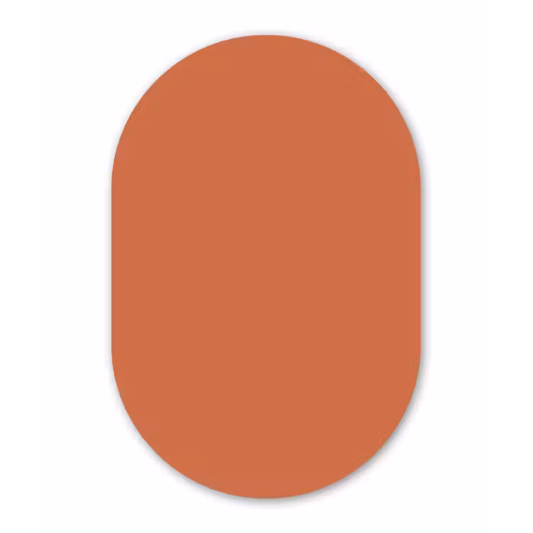 Classic - Terracotta - Oranje Wandcirkel Ovaal Aluminium middel 839 -3d
