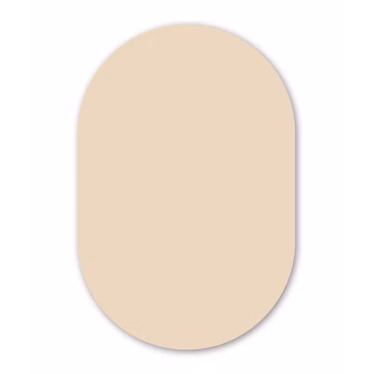 Cream - Nude - Neutraal Wandcirkel Ovaal Aluminium middel 839 -3d