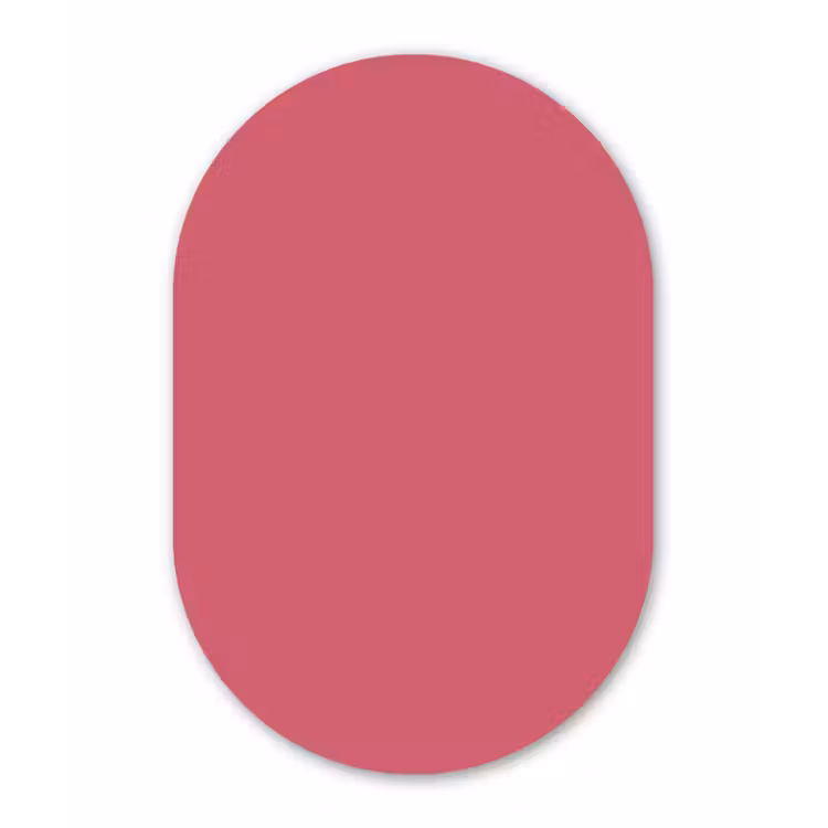 Crimson - Rose - Roze Wandcirkel Ovaal Aluminium middel 839 -3d